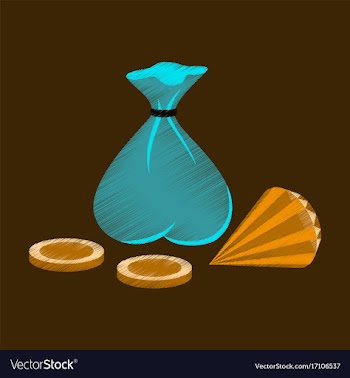 Flat shading style icon bag of jewels vector image