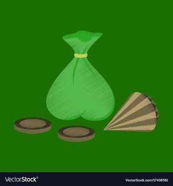 Flat shading style icon bag of jewels vector image