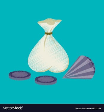 Flat shading style icon bag of jewels vector image