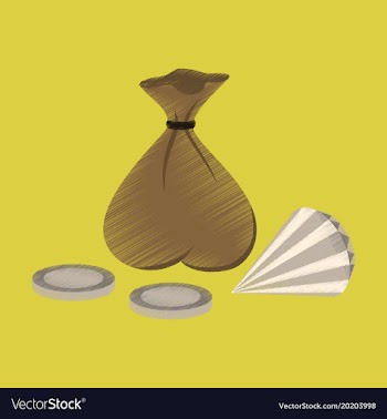 Flat shading style icon bag of jewels vector image
