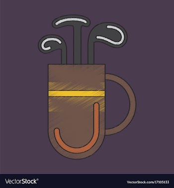 Flat shading style icon bag with clubs vector image