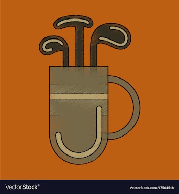 Flat shading style icon bag with clubs vector image