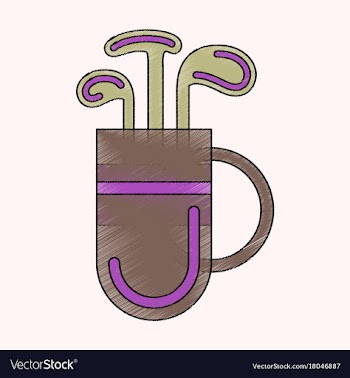 Flat shading style icon bag with clubs vector image