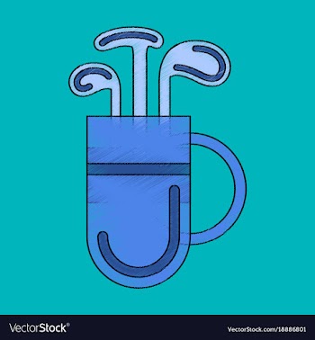 Flat shading style icon bag with clubs vector image