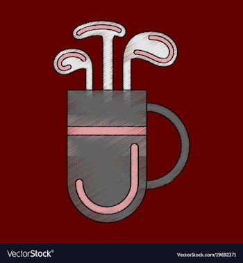 Flat shading style icon bag with clubs vector image