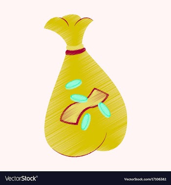 Flat shading style icon bag with money vector image