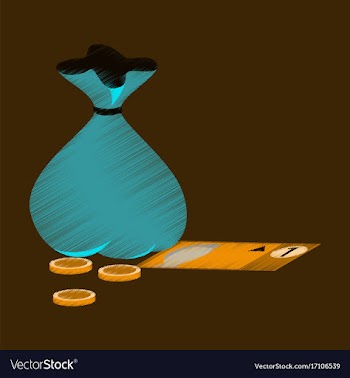 Flat shading style icon bag with money vector image