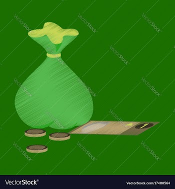 Flat shading style icon bag with money vector image