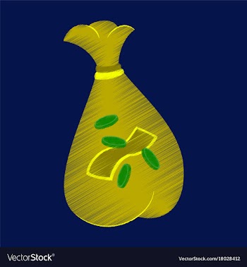 Flat shading style icon bag with money vector image