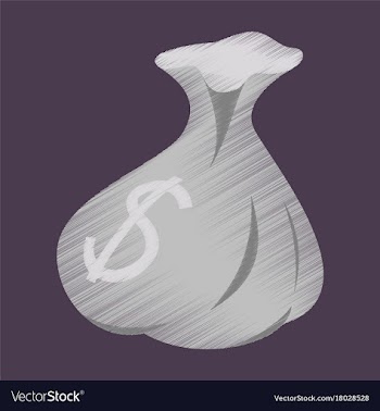 Flat shading style icon bag with money vector image
