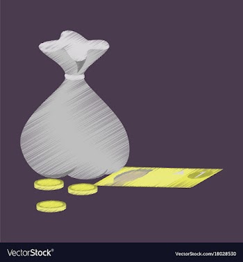 Flat shading style icon bag with money vector image