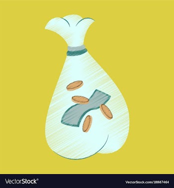 Flat shading style icon bag with money vector image