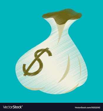 Flat shading style icon bag with money vector image