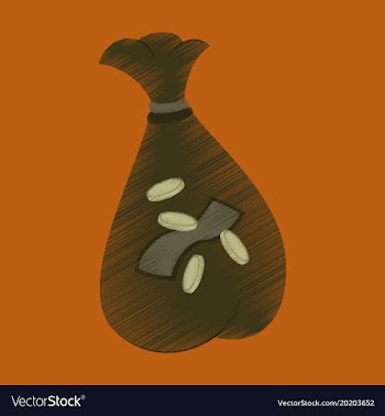 Flat shading style icon bag with money vector image