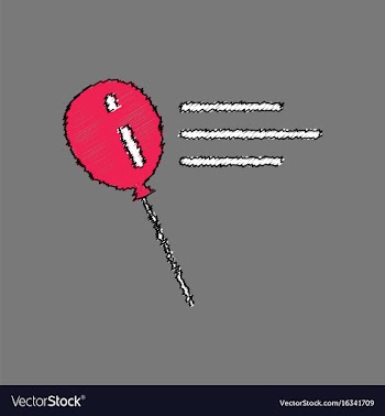 Flat shading style icon balloon silhouette vector image
