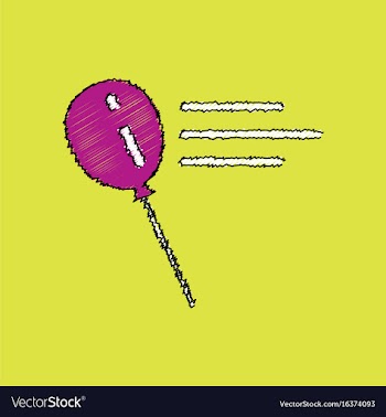 Flat shading style icon balloon silhouette vector image