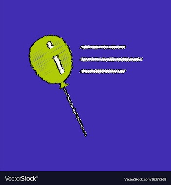 Flat shading style icon balloon silhouette vector image