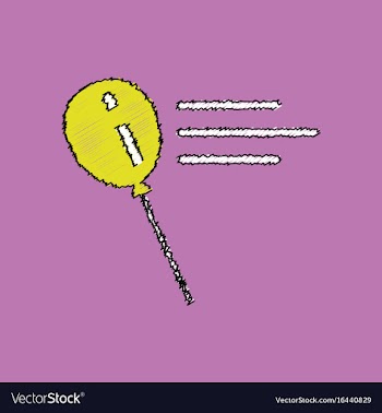 Flat shading style icon balloon silhouette vector image