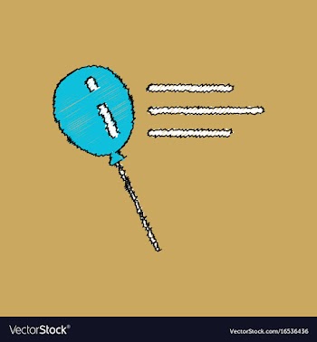 Flat shading style icon balloon silhouette vector image