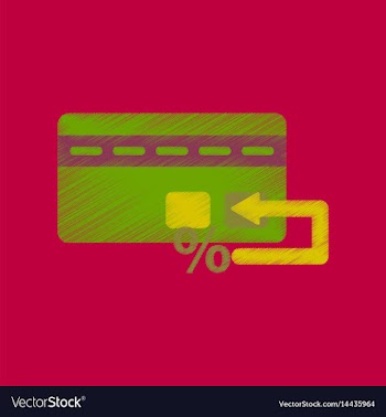 Flat shading style icon bank card vector image