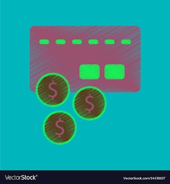 Flat shading style icon bank card vector image