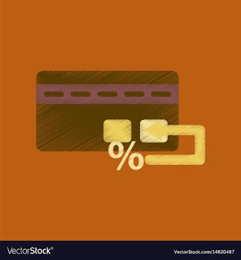 Flat shading style icon bank card vector image