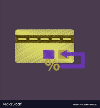 Flat shading style icon bank card vector image