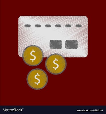 Flat shading style icon bank card vector image