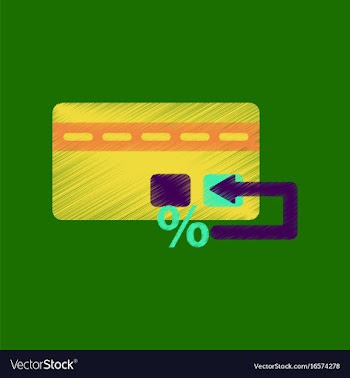 Flat shading style icon bank card vector image