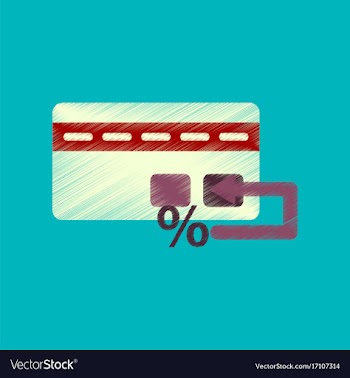 Flat shading style icon bank card vector image