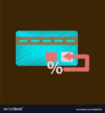 Flat shading style icon bank card vector image