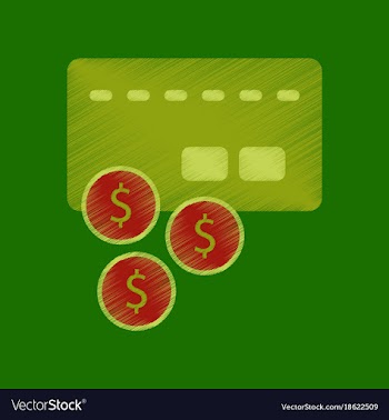 Flat shading style icon bank card vector image