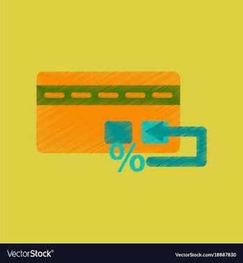 Flat shading style icon bank card vector image
