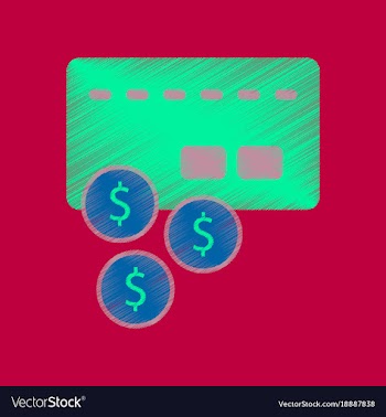 Flat shading style icon bank card vector image
