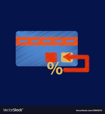 Flat shading style icon bank card vector image