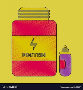 Flat shading style icon bank of protein vector image