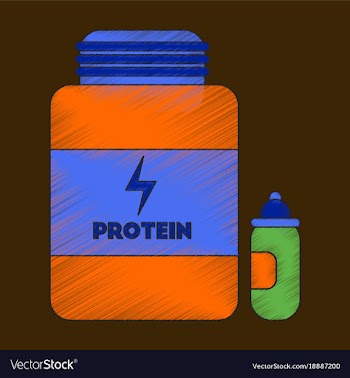 Flat shading style icon bank of protein vector image
