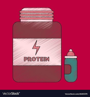 Flat shading style icon bank of protein vector image