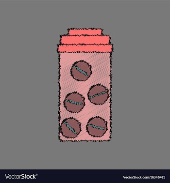 Flat shading style icon bank with pills vector image