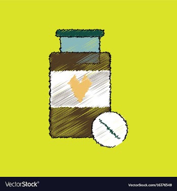 Flat shading style icon bank with pills vector image
