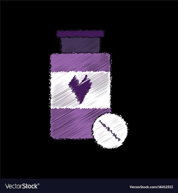 Flat shading style icon bank with pills vector image
