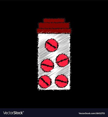 Flat shading style icon bank with pills vector image