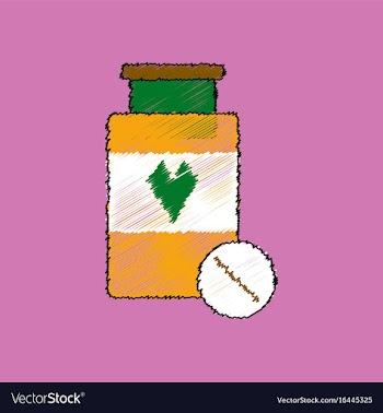 Flat shading style icon bank with pills vector image