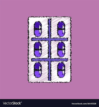 Flat shading style icon bank with pills vector image