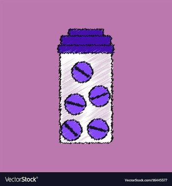 Flat shading style icon bank with pills vector image