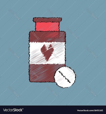 Flat shading style icon bank with pills vector image