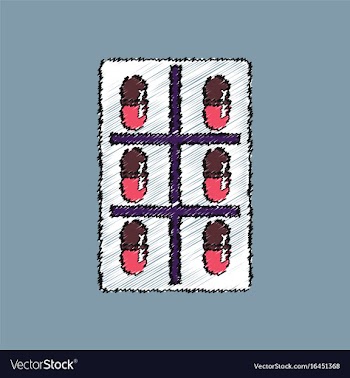 Flat shading style icon bank with pills vector image
