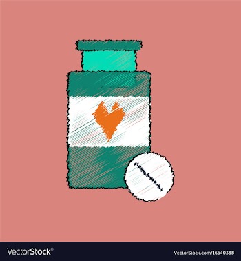Flat shading style icon bank with pills vector image