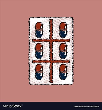 Flat shading style icon bank with pills vector image