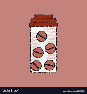 Flat shading style icon bank with pills vector image